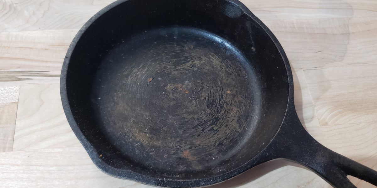 rusting cast iron pan
