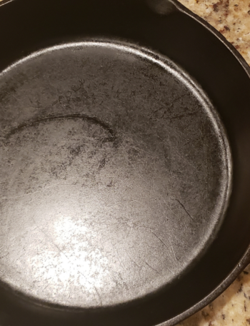 seasoned cast iron pan