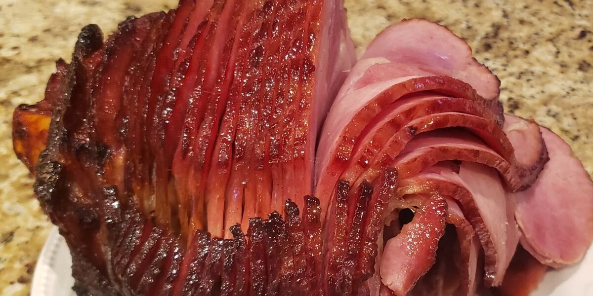 cherry glazed spiral sliced ham