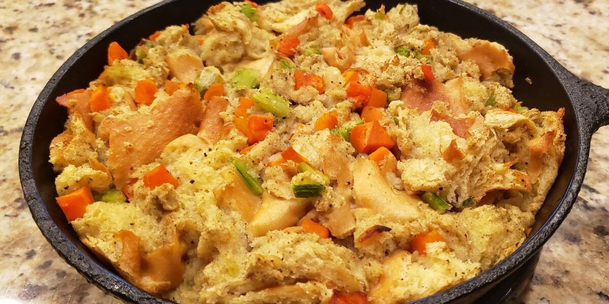 french bread dressing in cast iron
