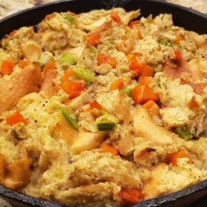 french bread dressing in cast iron