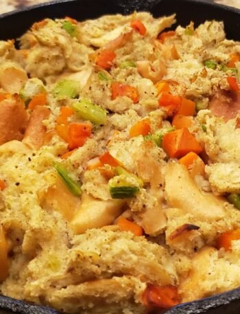 french bread dressing in cast iron