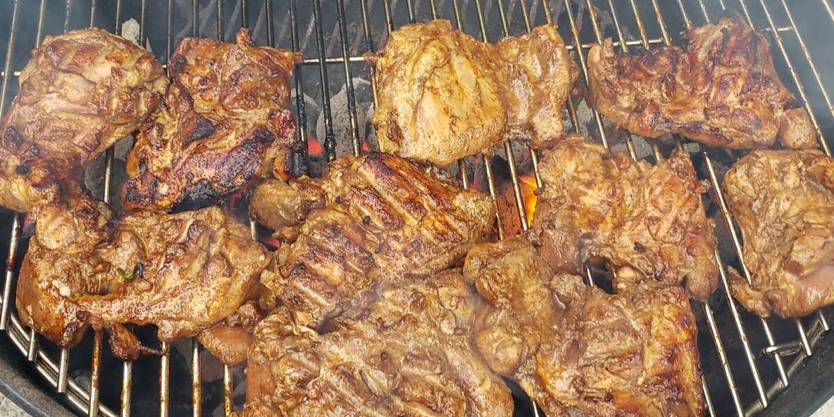 Jerk Chicken Grilling 2