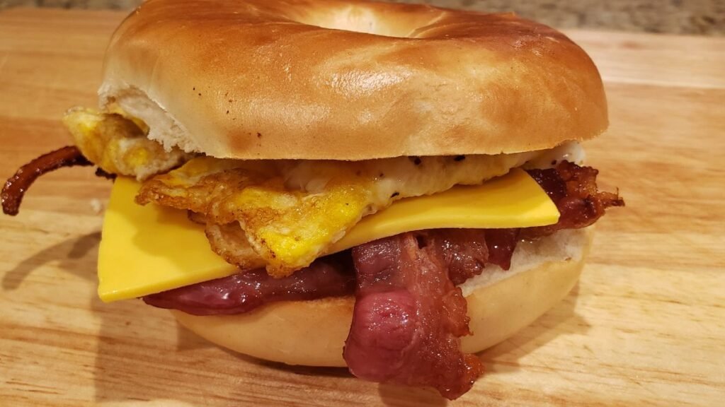 bacon egg and cheese bagel