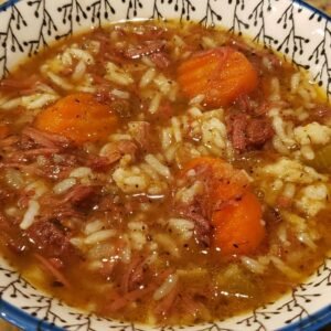 beef and rice soup