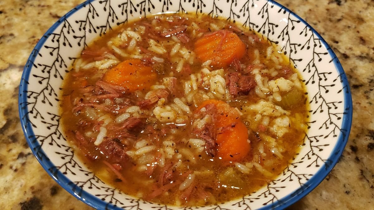 beef and rice soup
