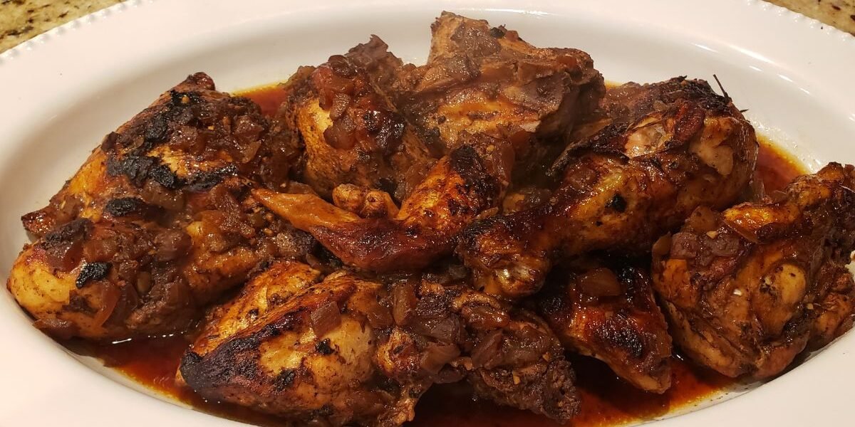 browned stewed chicken
