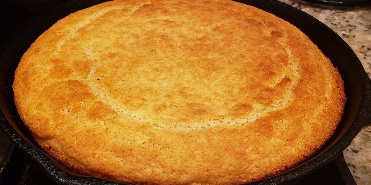 cornbread in cast iron pan
