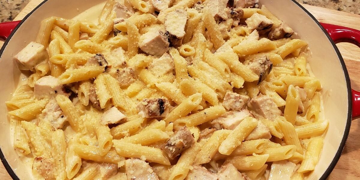 grilled chicken penne alfredo