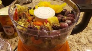 olive salad in food processor