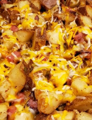 skillet ham hash with cheese