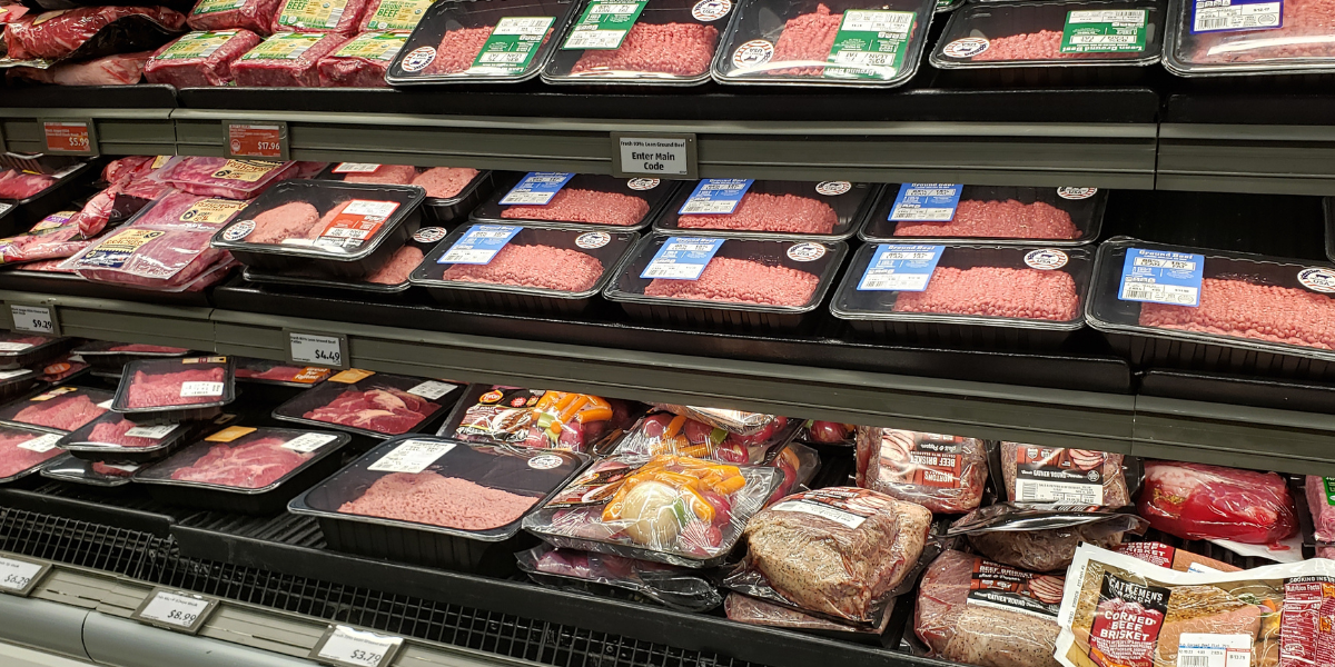 meat counter at grocery store