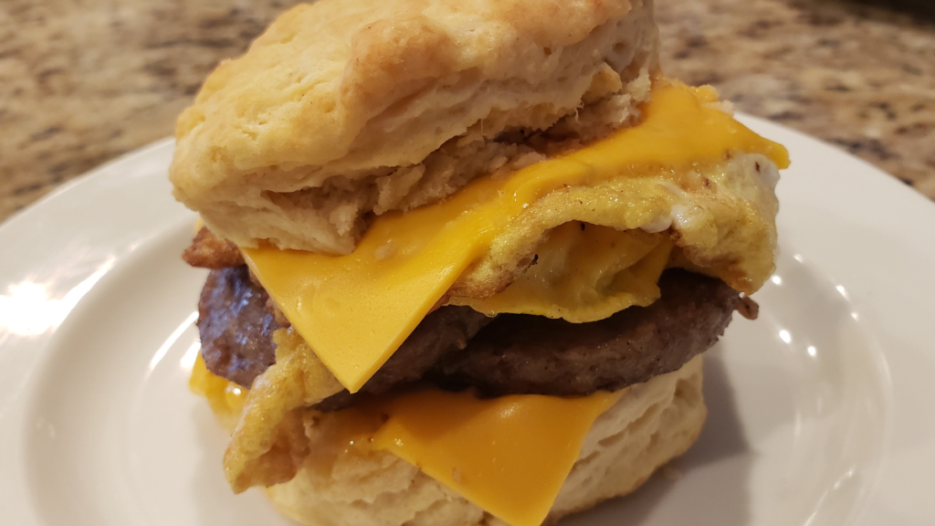 sausage egg and cheese biscuit