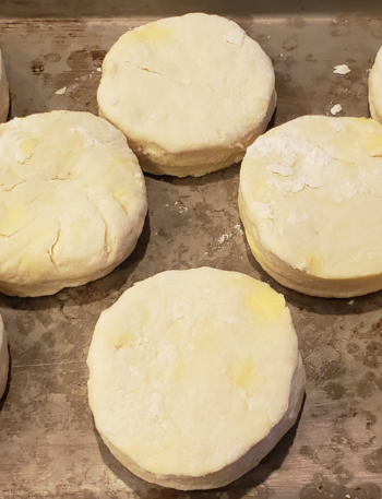 biscuit dough on a sheet pan