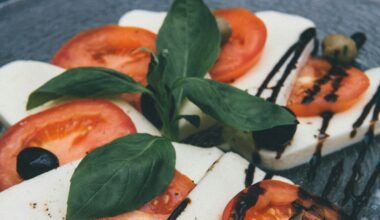 closeup photo of tofu and tomato slices