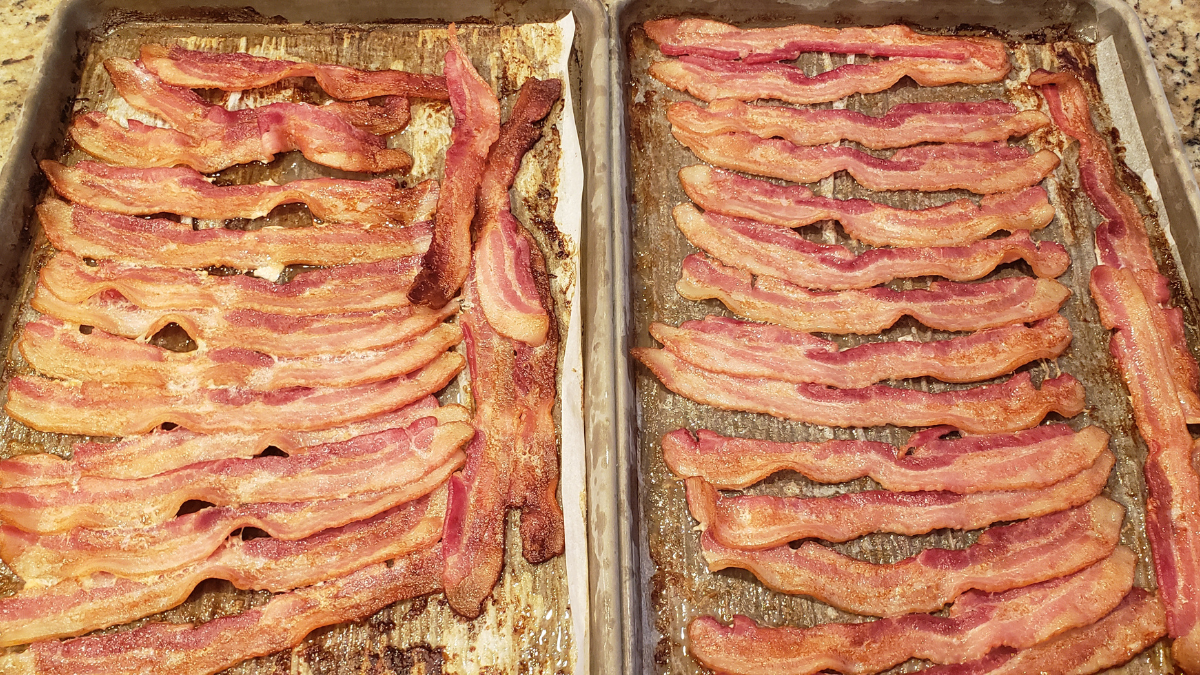 cooked batch bacon