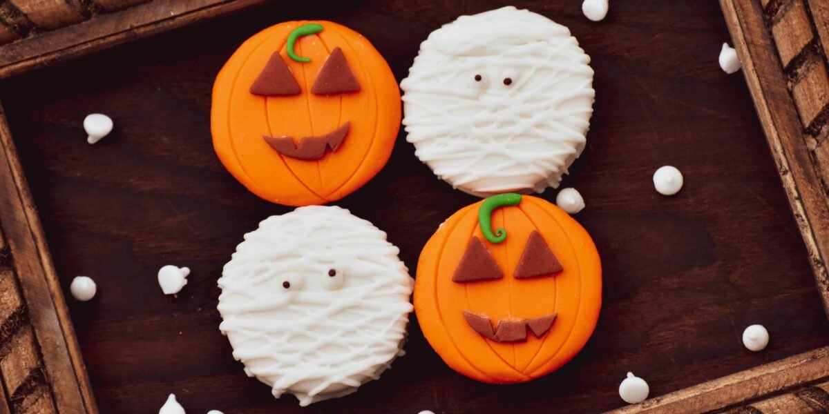 white and orange jack o lantern