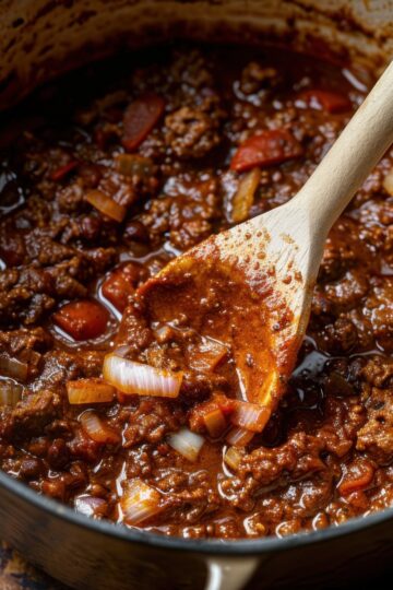 Close-up_of_batch_beef_chili_base_in_a_large_Dutc
