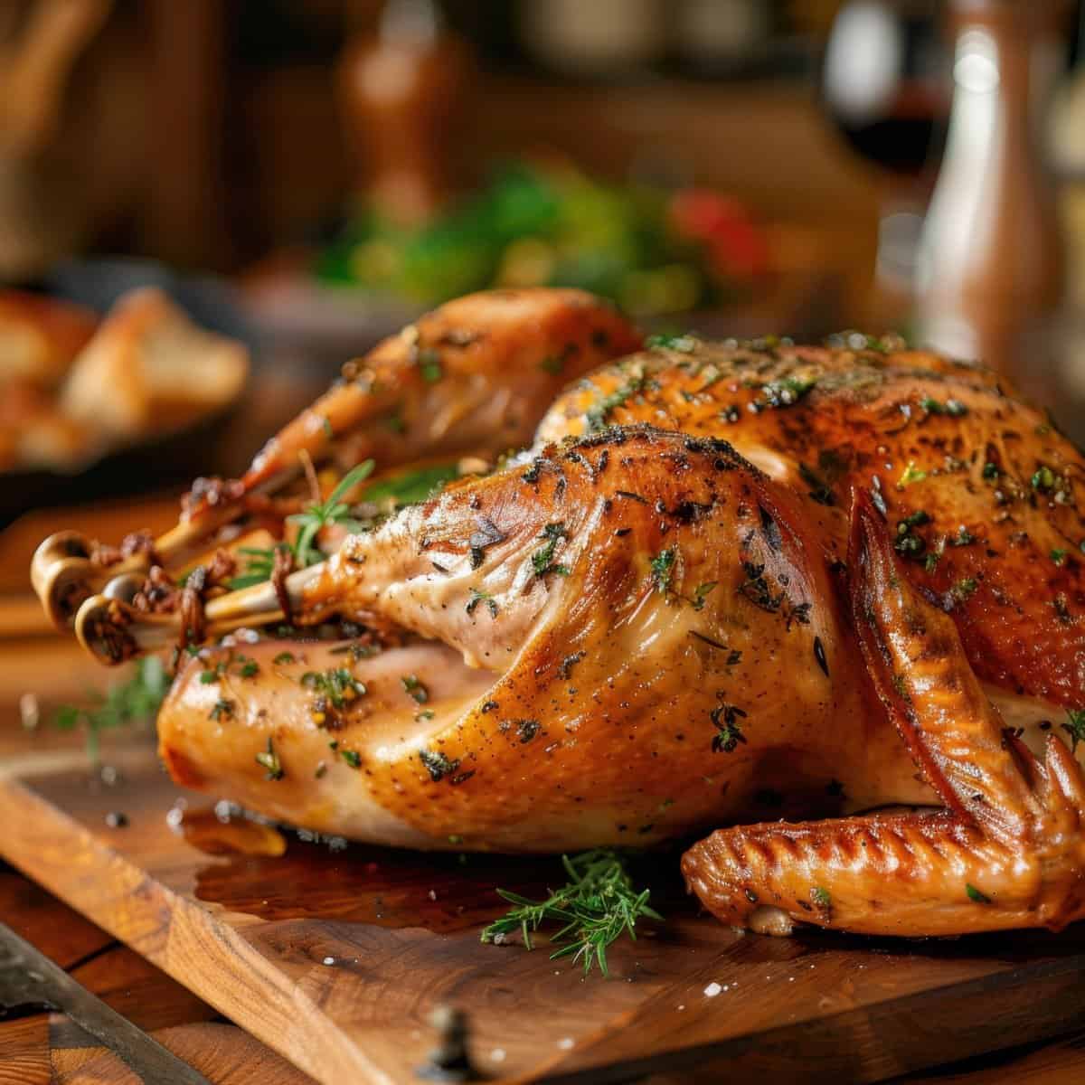 spatchcock cooked turkey with fresh herbs, perfect for family dinners and special o.